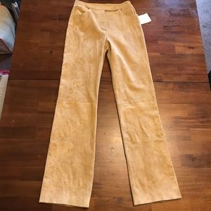 St. John Collection Marie tan Suede Pants,